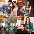 thumbnail image 4 of Pioneer Flower Floral Print Pattern Apron-Garden Aprons for Women with Pockets-Cotton Linen Waterproof Kitchen Cooking Gardening Aprons Adjustable for Kitchen,Cooking,BBQ and Salon 33x27 Inch, 4 of 7