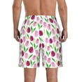 thumbnail image 3 of Kdxio Tulips Flowers Pattern Mens Casual Shorts - Drawstring Summer Beach Sports Shorts for Men, 3 of 9