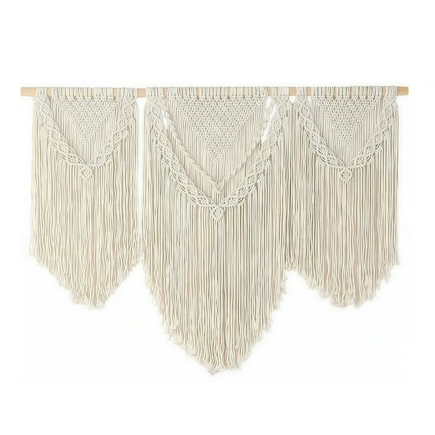 Ilios Innova | Tapiz Colgante Boho Beige de Algodón Tejido a Mano, Decoración de Pared Artesanal Estilo Bohemio, Accesorio Decorativo para Sala, Dormitorio, Oficina o Estudio.
