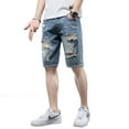 thumbnail image 6 of NKZNKZ Denim Shorts Jean Shorts for Men Denim Utility Short Mens Jean Shorts Ripped jeans Fashion Mens Casual Jean Shorts 4 pockets SIZE 36, 6 of 7