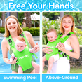 thumbnail image 2 of Baby Carrier, Dual-Use Adjustable Baby Sling Support Infant Chest Holder with Drawstring Backpack for Newborn to Toddler 13-33 lbs Swimming Pool Beach Land (Green), 2 of 7