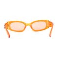 thumbnail image 2 of Womens Mod Narrow Rectangle Inset Lens Retro Sunglasses Orange, 2 of 4