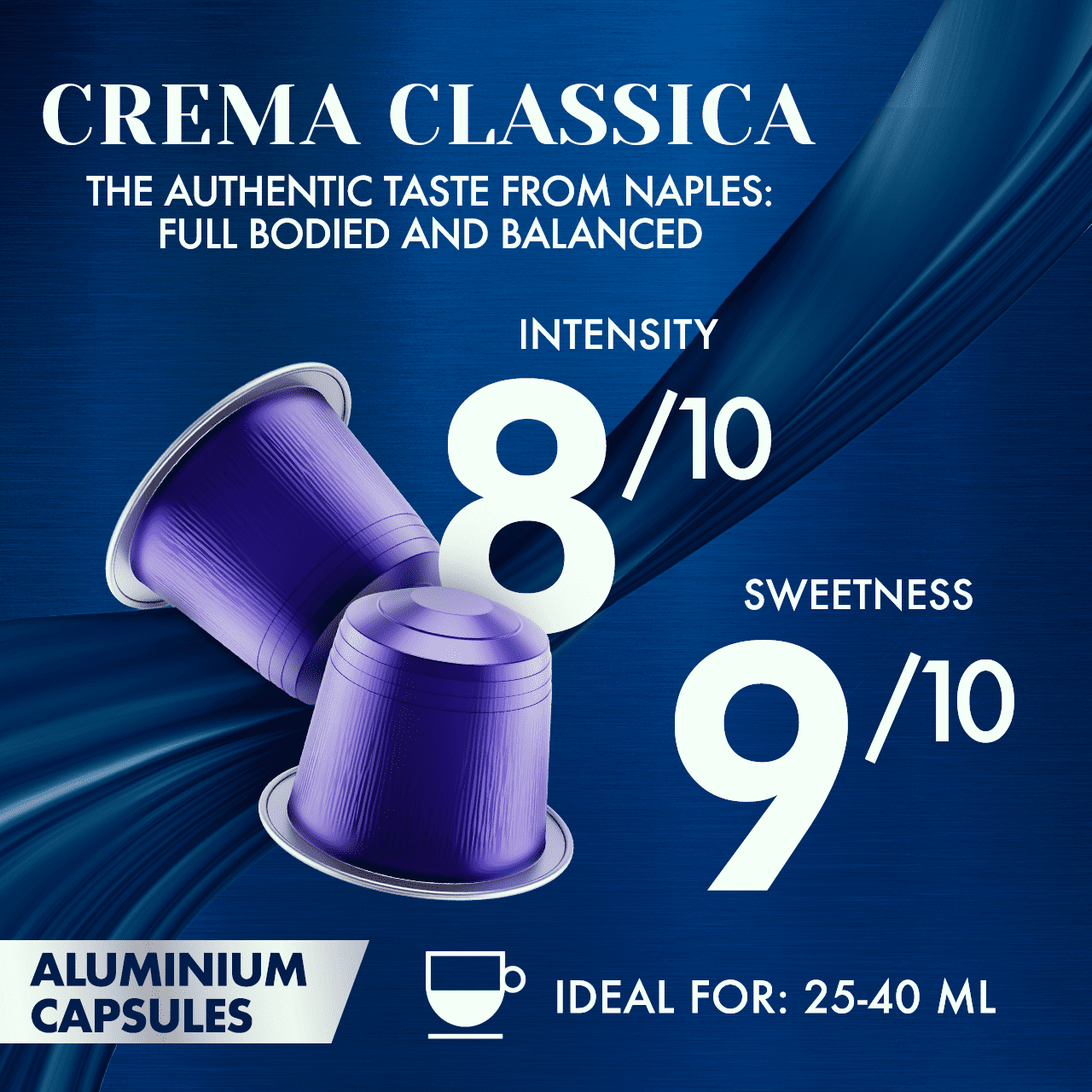 Caffè Borbone Crema Classica Medium Roast Aluminum Espresso Pods, Nespresso Original Compatible, 100 Count