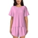thumbnail image 1 of Fotbe Pink Conjunto de Pijama Estampado para Mujer, 2 Piezas, Ropa de Dormir con Camiseta de Manga Corta y Shorts Suaves-Medium, 1 of 6
