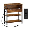 thumbnail image 2 of 3 Tier Narrow Sofa Side End Table w/ USB Ports & Power Outlet Nightstand Storage, 2 of 7
