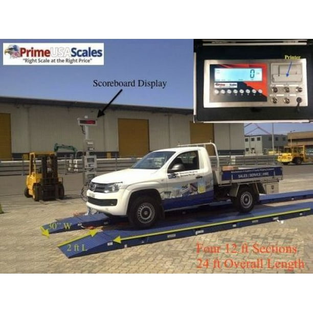 24 ft Truck Scale Portable Axle Scale 120,000 lb w/ Printer Scoreboard