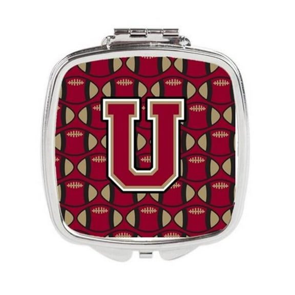 Letter U Football Garnet & Gold Compact Mirror