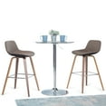 thumbnail image 2 of Simpli Home Randolph Mid Century Modern 28 inch Bentwood Counter/ Bar Height Stool (Set of 2) in Distressed Chocolate Brown Vegan Faux Leather, 2 of 9