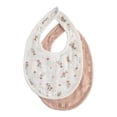 thumbnail image 1 of Mushie 2-Pack Cotton Muslin Bibs - Blush/Pink Floral, 1 of 3