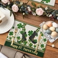 thumbnail image 2 of Happy St. Patrick's Day Placemats Set of 6, Leprechauns Legs Green Clovers Table Mats Washable Heat-Insulation Non-Slip Place Mats for Kitchen Dinner Table Indoor Outdoor Decor,13x19 Inch Beige, 2 of 9