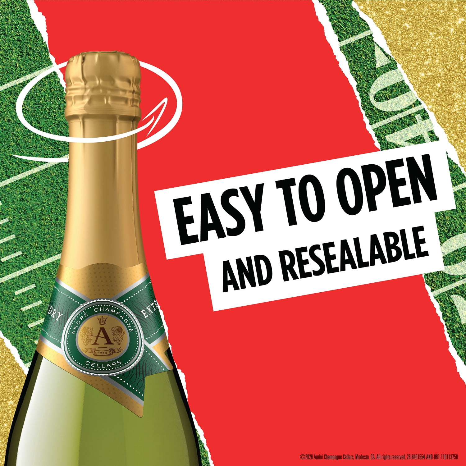 Andre, Champagne, 750ml, Extra Dry Sparkling White Wine California