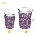 thumbnail image 3 of Fuzoiu white Skull Flower Print Circular Hamper,Laundry Basket with Handle,Collapsible Laundry,Dirty Clothes Storage Basket,for Bedroom Bathroom Dorm Living Room-Small, 3 of 6