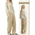 thumbnail image 3 of Women's Corduroy Casual Pants Loose Comfortable Wide-Leg Pants with Elastic Waistband Drawstring and Multiple Pockets, 3 of 5