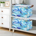 thumbnail image 2 of Blue Glass Pattern 16.9x11.4x10in Foldable Open Home Storage Bins Durable Water Resistant Shelf Baskets, 2 of 8