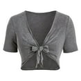 thumbnail image 3 of Fridja Femme Été Casual Solide Tops Bandage Manches Courtes + Robe Imprimée, 3 of 5