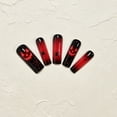 thumbnail image 3 of 24PCS Long Coffin Spooky Halloween Press On Nails, Black Red Gradient Jack O'Lantern Spider Web Blood Drip Fake Nails, Reusable Artificial False Nail Tips for Women Halloween DIY Manicure, 3 of 7
