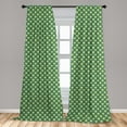 thumbnail image 5 of Ambesonne Romantic Curtains, Scandinavian Style Hearts, Pair of 28"x84", Avocado Green Pale Teal, 5 of 5