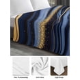 thumbnail image 6 of Marble Queen Size Flat Sheet, Wrinkleproof & Fadeproof Cooling Flat Bed Sheet Only, Navy Blue Modern Abstract Gold Gradual Art Breathable Soft Bedding Top Sheets 90 x 102 Inches, 6 of 8