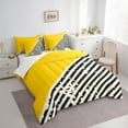 thumbnail image 3 of Erosebridal Geometric Triangle Patchwork Bedding Queen Size,Modern Geometry Bed Set,Yellow Aesthetic Art Bedding Sets Queen Size,Super Cozy Room Decorative Reversible,7pcs, 3 of 7