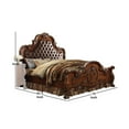 thumbnail image 3 of Queen Size Wooden Panel Bed with Button Tufted Padded Headboard and Nail head Details, Brown, 3 of 5