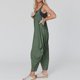 thumbnail image 4 of Gibobby pantalones siameses color liso Mono informal de verano para mujer, sin mangas, holgado, de Color sólido, con correa a la moda, mono holgado para mujer(Verde， XXXL), 4 of 5