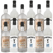 Dhōs Handcrafted Non-Alcoholic Orange 6 Pack w 6 Pack Owen’s Mixers Club Soda - Keto-Friendly, Zero Sugar, Zero Calories, Zero Proof - 750 ML - Perfect for Mocktails - A
