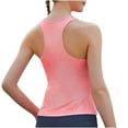 thumbnail image 4 of Njoeus Womens Tops Ladies Summer Tops Workout Tank Tops for Women Racerback Sleeveless Running Slim Fitted Yoga Tops Quick Dry Active Shirts for Tennis Sports Gym Exercise White Shirt Womens On Cleara, 4 of 5