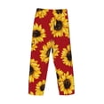 thumbnail image 3 of Vsdgher Sunflowers On Red Print Mens Pajama Pants Sleep & Lounge Pants, PJ Bottoms With elastic waistb and Pockets, 3 of 5