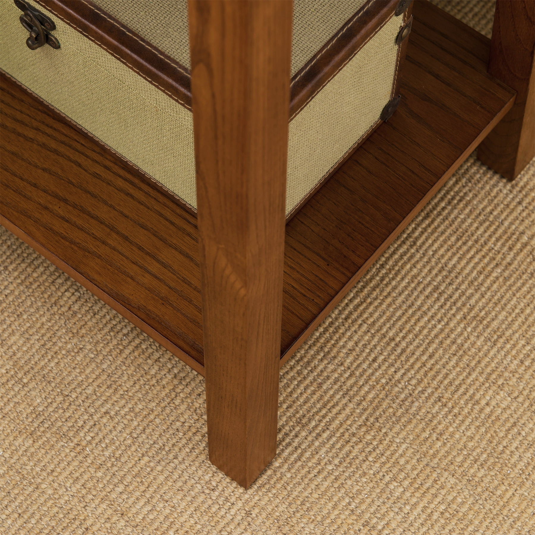 Leick Home Mission Solid Wood End Table with Drawer and Shelf, Russet Finish