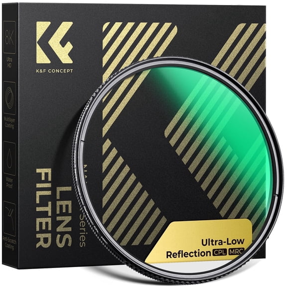 K&F CONCEPT 82mm CPL Filter 0.1% Ultra-low Reflection (Titanium Coating ) With 28 Multi-Layer Coatings Ultra-Slim HD Circular Polarizer Filter Nano-Xcel Series