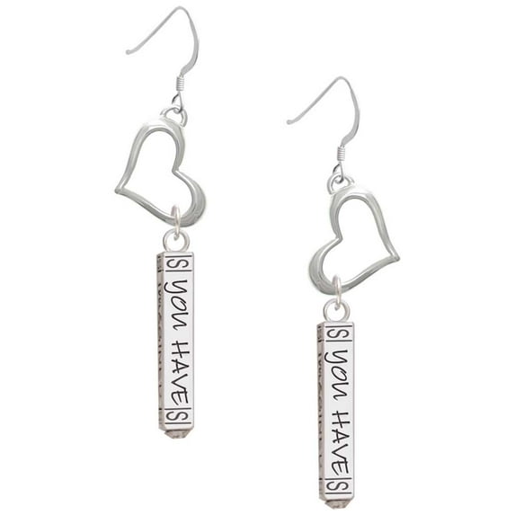 Delight Jewelry Live the Life You Have Imagined Bar Open Heart French Earrings