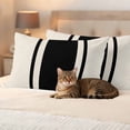 thumbnail image 3 of Black Vintage Outdoor Waterproof Pillow Covers, Geometric Stripes Simple Lines Decorative Rectangle Throw Pillowcase Sofa Cushion Sham for Patio/Couch/Chair, 20"x12" 2 Pack, 3 of 8