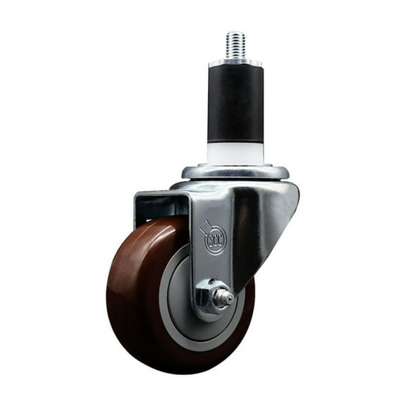 3 Inch SS Maroon Poly Wheel Swivel 1-1/2 Inch Expanding Stem Caster SCC