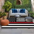 thumbnail image 2 of Red American Flag Outdoor Rug for Patio/Deck/Porch, Non-Slip Large Area Rug 5 x 7 Ft, Black White Striped US Flag Stars Indoor Outdoor Rugs Washable Area Rugs, Reversible Camping Rug Carpet Runner, 2 of 8