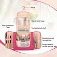 thumbnail image 5 of Hanging Travel Toiletry Bag for Men and Women,Compact Makeup Bag,Water-Resistant,Shower Bag for Essentials,Shaving Bag, Organizer Bag(PINK), 5 of 6