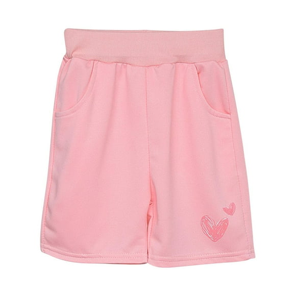 Odeerbi 3-15 Años Niñas Bermudas de Pantalones Cortos Deportivos Con Love Workout Pantalones Cortos de Algodón Transpirable Pantalones Cortos de Cintura Media Con Bolsillo