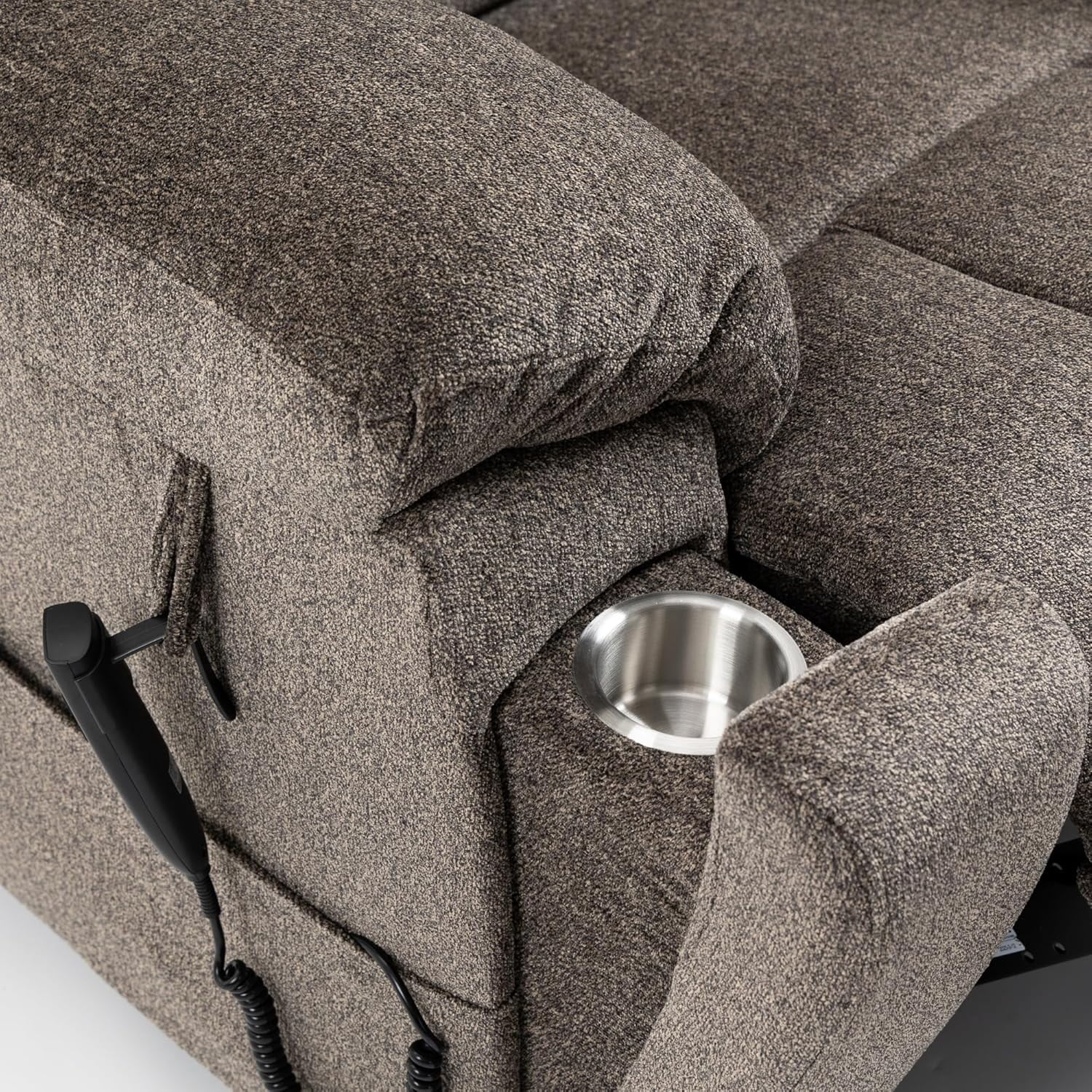 Dual Motor Lay Flat Lift Chairs Recliners - Extra Wide Big Man Recliner with Heat & Massage - Hidden Cup Holder - 400 lbs Capacity