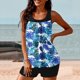 thumbnail image 4 of Trajes de baño tankini para mujer Trajes de baño de dos piezas con espalda de tiras y estampado conservador para mujer Traje de baño de dos piezas para mujer, 4 of 6