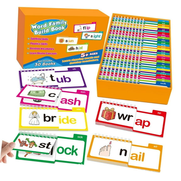 Word Family Books Phonics Flashcards Letter Sounds Flashcards Read and Rhymes Books for Learners