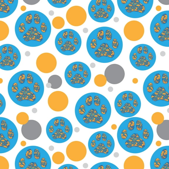 Pets Paw Print with Dog Cat Animal Details Premium Gift Wrap Wrapping Paper Roll