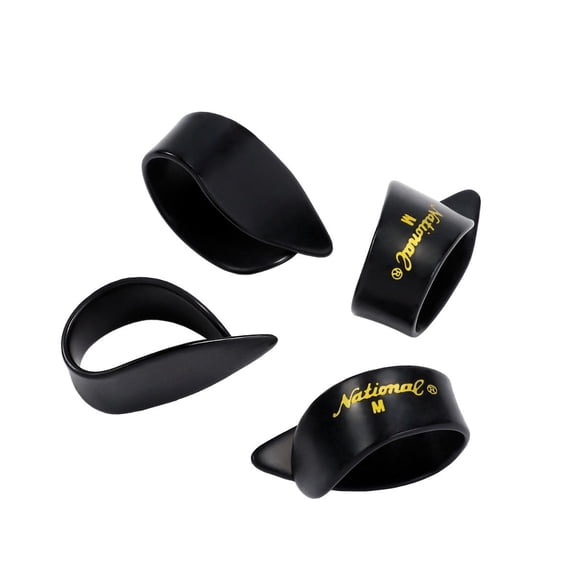 D'Addario National Celluloid Thumb Picks | Medium | Black | 4-Pack