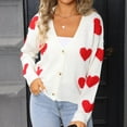 thumbnail image 2 of LSLJS Cardigan Sweaters for Women Button Down Sweaters Casual Trendy Valentine's Day Heart Print Fall Cozy Sweaters, Gifts for Women, S-XL, 2 of 6