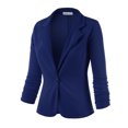 thumbnail image 4 of Doublju Women's Casual One Button Cropped Blazer with 3/4 Shirring Sleeve, 4 of 4