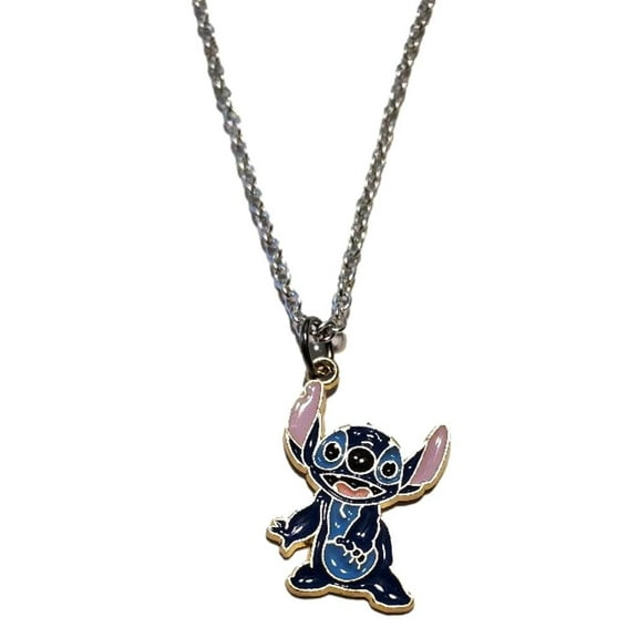 Stitch Cartoon Character Standing Enamel Metal Pendant Necklace
