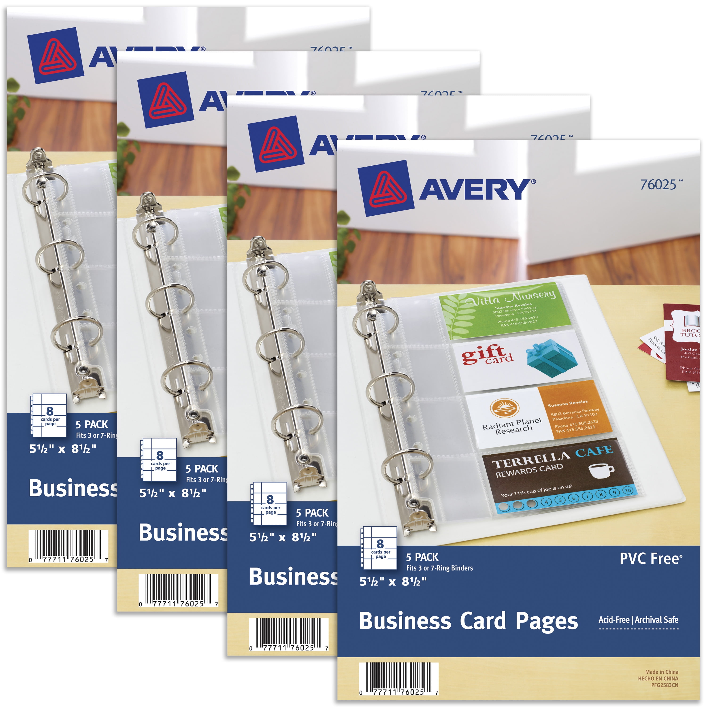 5.5 x 8.5 inches Clear Pack of 5 Avery Mini Business Card Pages 76025 