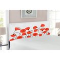thumbnail image 2 of Flower Headboard, Poppy Flowers Blossom Art Deco Style Summertime Garden Modern Repetition, Upholstered Decorative Metal Bed Headboard with Memory Foam, Full Size, Vermilion and Pearl, by Ambesonne, 2 of 4