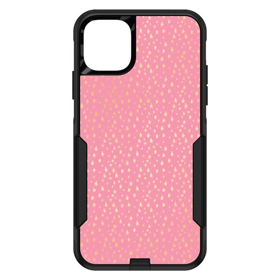 DistinctInk Custom SKIN / DECAL compatible with OtterBox Commuter for iPhone 11 Pro (5.8" Screen) - Pink & Gold Star Pattern