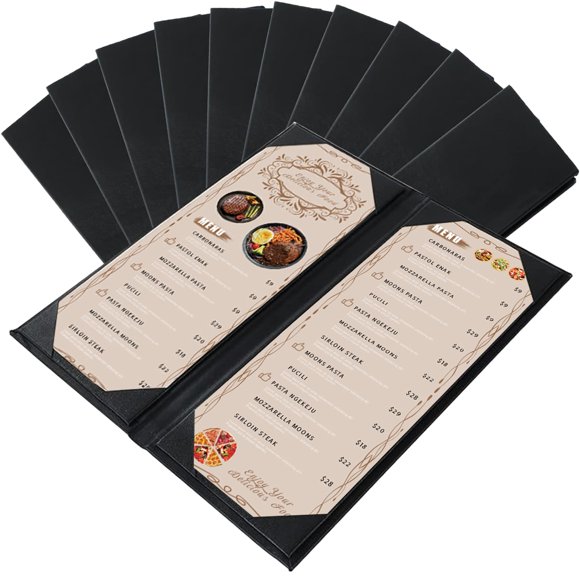 Menu Covers FLKQC: cuero sintético, paneles de doble pliegue, 2 vistas