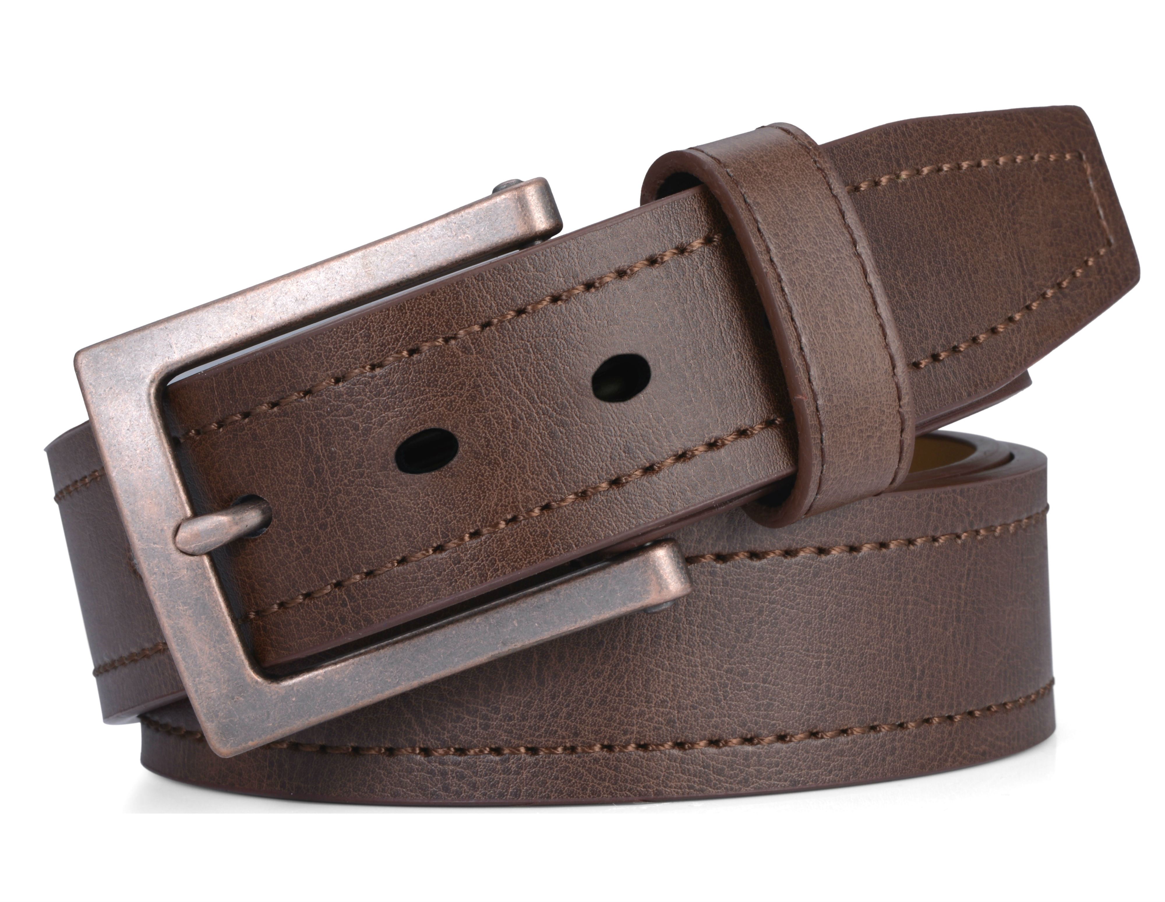 Marino Avenue Men’s Genuine Leather Belt 1.5" Width Classic Jean Style 