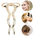 thumbnail image 3 of Unique Bargains 1 Pc Decorative Hairpin U-shaped Bow Hair Hairpin for Women Gold Tone, 3 of 5
